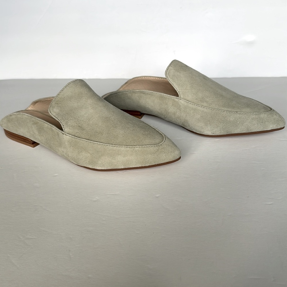 CHINESE LAUNDRY KRISTIN CAVALLARI Womens Sage Green Suede Capri Mules 7.5/38 NEW - Picture 2 of 11